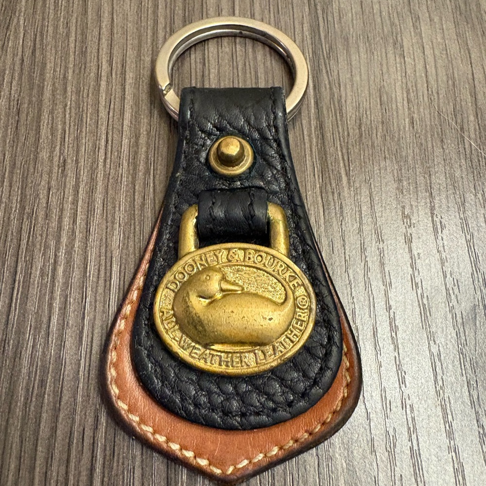 Vintage Dooney & Bourke Leather Keychain - Black